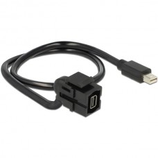Mini Displayport innsats 0,5m kabel, svart